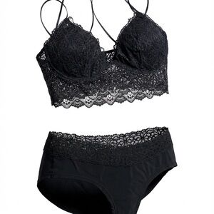 Auden Black Lace Bralette and Panty Set